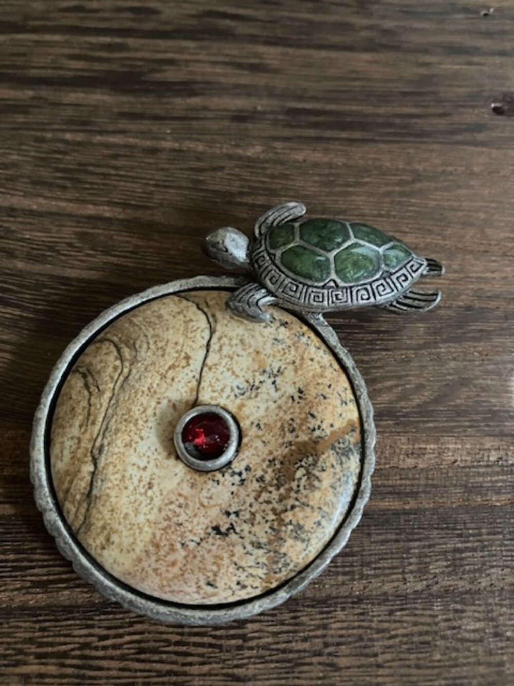 Chico's Vintage Large Agate Turtle Pendant